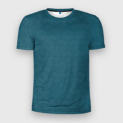 Мужская спорт-футболка Тёмно-синий паттерн треугольники однотонный