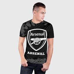 Футболка спортивная мужская Arsenal sport на темном фоне, цвет: 3D-принт — фото 2