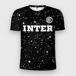 Футболка спортивная мужская Inter sport на темном фоне посередине, цвет: 3D-принт