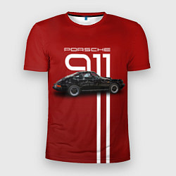 Мужская спорт-футболка Ретро автомобиль Porsche