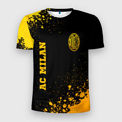 Футболка спортивная мужская AC Milan - gold gradient вертикально, цвет: 3D-принт