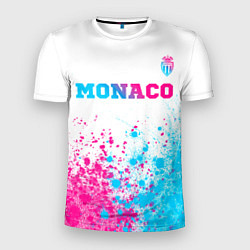 Футболка спортивная мужская Monaco neon gradient style посередине, цвет: 3D-принт