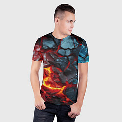 Футболка спортивная мужская Темная огненная плитка, цвет: 3D-принт — фото 2