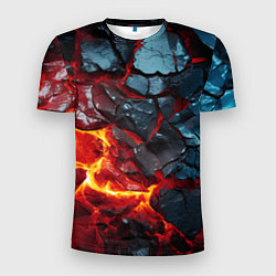 Мужская спорт-футболка Темная огненная плитка