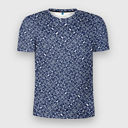 Мужская спорт-футболка Сине-белый паттерн узорчатый