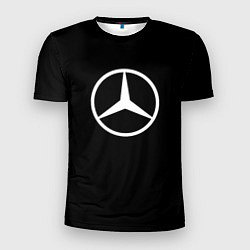 Мужская спорт-футболка Mercedes benz logo white