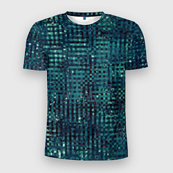 Мужская спорт-футболка Сине-бирюзовый абстрактный