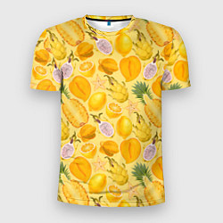Мужская спорт-футболка Экзотические фрукты узор