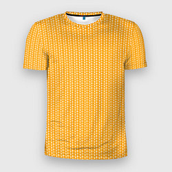 Футболка спортивная мужская Жёлтый в маленькие белые полосочки, цвет: 3D-принт