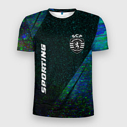 Мужская спорт-футболка Sporting glitch blue