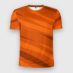 Мужская спорт-футболка Тёмный оранжевый полосами