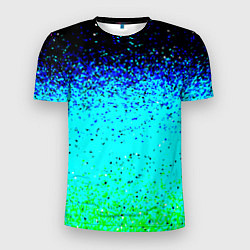 Мужская спорт-футболка Пикселизация неоновых цветов