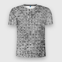 Мужская спорт-футболка Серый текстурированный кубики