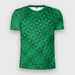Футболка спортивная мужская Насыщенный зелёный текстурированный, цвет: 3D-принт