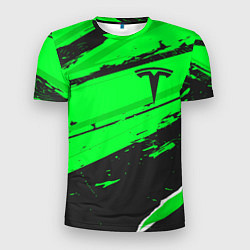 Мужская спорт-футболка Tesla sport green