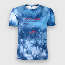 Футболка спортивная мужская Tokyo: tie-dye blue, цвет: 3D-принт