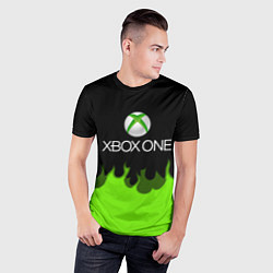 Футболка спортивная мужская Xbox green fire, цвет: 3D-принт — фото 2