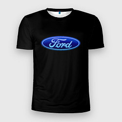 Футболка спортивная мужская Ford neon steel, цвет: 3D-принт