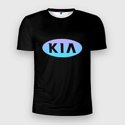 Мужская спорт-футболка KIA logo neon
