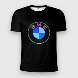 Мужская спорт-футболка BMW neon logo