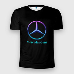 Мужская спорт-футболка Mercedes neon logo