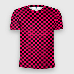 Мужская спорт-футболка Паттерн розовый клетка