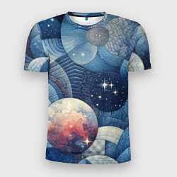 Мужская спорт-футболка Космический пэчворк - нейросеть