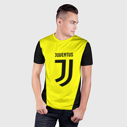 Футболка спортивная мужская Juventus sport geometry yellow, цвет: 3D-принт — фото 2