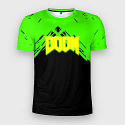Футболка спортивная мужская Doom кислотное лого, цвет: 3D-принт