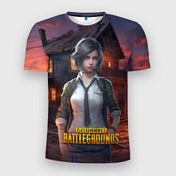 Футболка спортивная мужская PUBG девушка в игре, цвет: 3D-принт