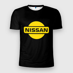 Мужская спорт-футболка Nissan yellow logo