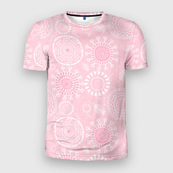 Мужская спорт-футболка Розовый цветочный паттерн
