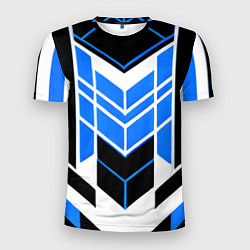 Футболка спортивная мужская Blue and black stripes on a white background, цвет: 3D-принт