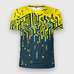 Мужская спорт-футболка Яркий абстрактный геометрический рисунок для спорт