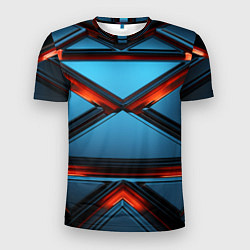 Мужская спорт-футболка Абстрактные треугольные плиты со светом