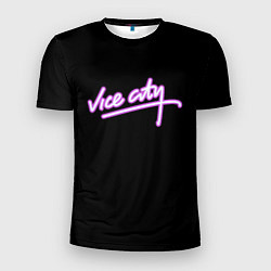 Футболка спортивная мужская Vice city logo neon, цвет: 3D-принт