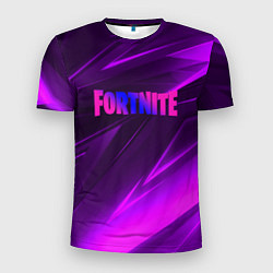 Мужская спорт-футболка Fortnite neon stripes angles logo