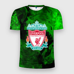 Мужская спорт-футболка Liverpool green fire