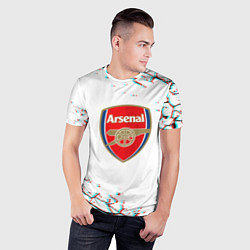 Футболка спортивная мужская Arsenal fc текстура, цвет: 3D-принт — фото 2