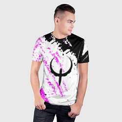 Футболка спортивная мужская Quake краски неон, цвет: 3D-принт — фото 2