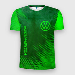 Мужская спорт-футболка Volkswagen - green gradient вертикально