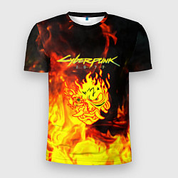 Футболка спортивная мужская Samurai fire cyberpunk, цвет: 3D-принт