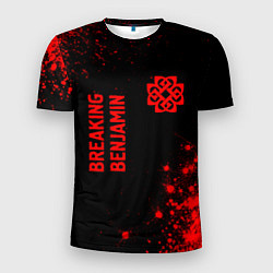 Мужская спорт-футболка Breaking Benjamin - red gradient вертикально