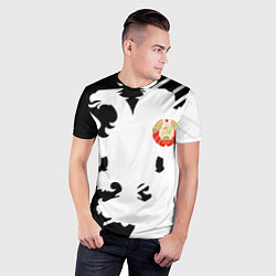 Футболка спортивная мужская СССР текстура герб, цвет: 3D-принт — фото 2