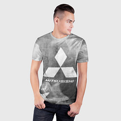 Футболка спортивная мужская Mitsubishi - grey gradient, цвет: 3D-принт — фото 2