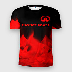Футболка спортивная мужская Great Wall - red gradient посередине, цвет: 3D-принт