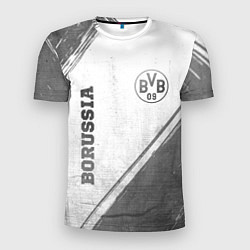 Мужская спорт-футболка Borussia - white gradient вертикально