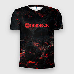 Футболка спортивная мужская Deadlock logo red texture, цвет: 3D-принт