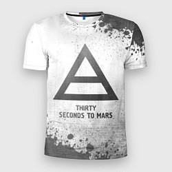 Футболка спортивная мужская Thirty Seconds to Mars - white gradient, цвет: 3D-принт