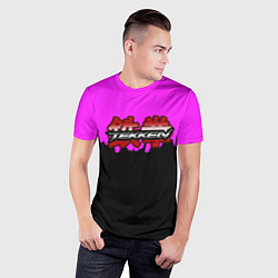 Футболка спортивная мужская Tekken розовая геометрия, цвет: 3D-принт — фото 2
